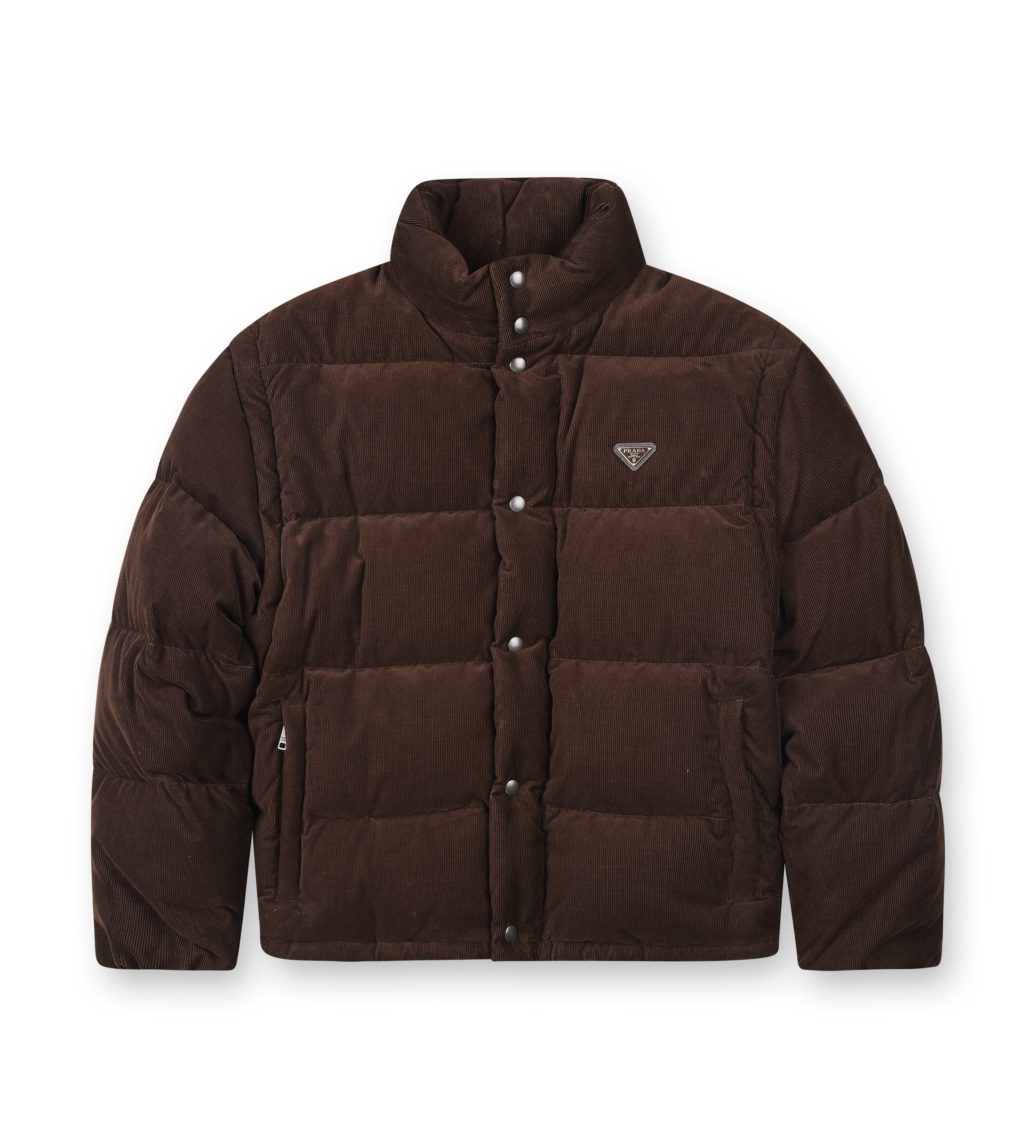 Prada Medium-Weight Corduroy Down Jacket in Brown