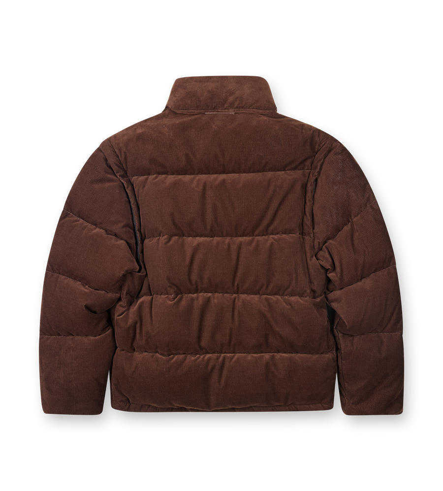 Prada Medium-Weight Corduroy Down Jacket in Brown