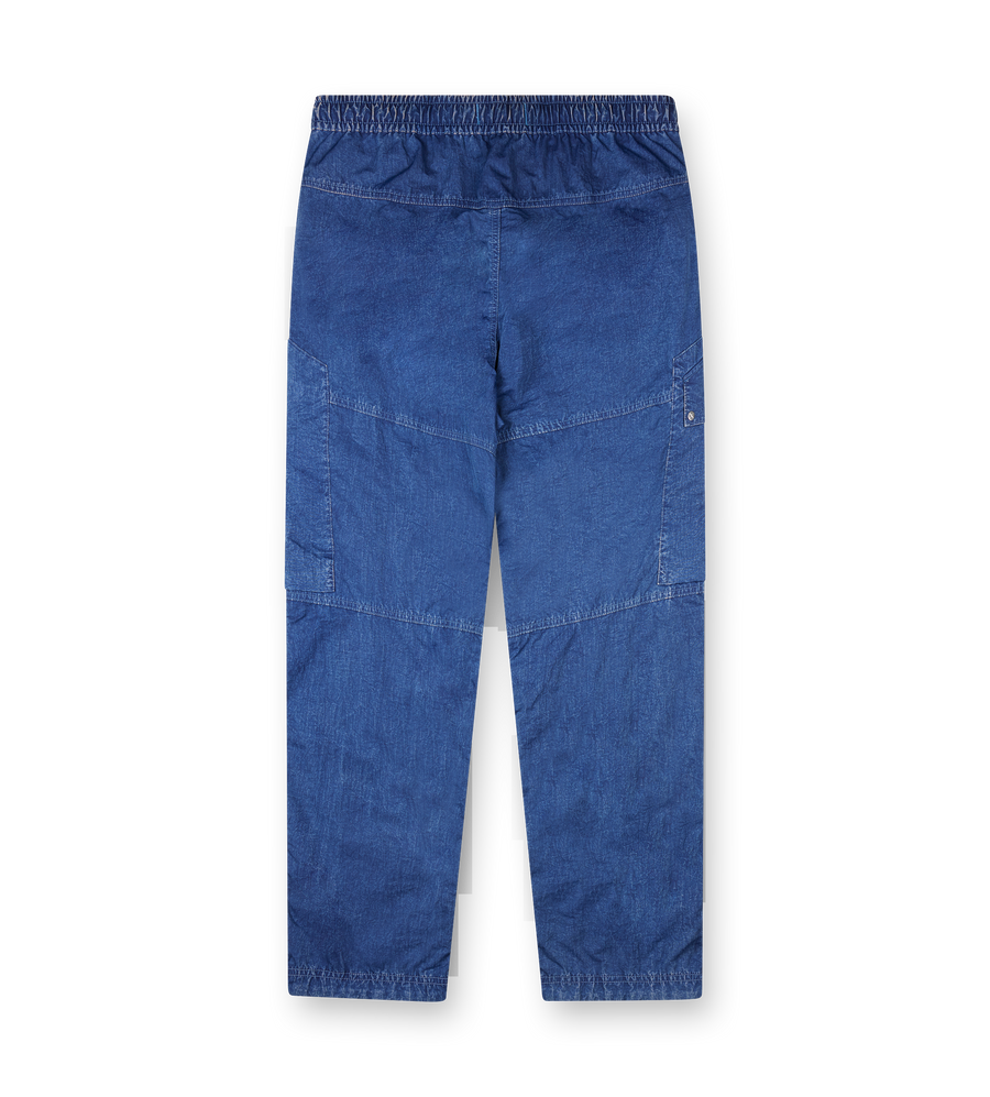 Stone Island Hollow Fibre Nylon Cargo Denim Trousers in Indigo