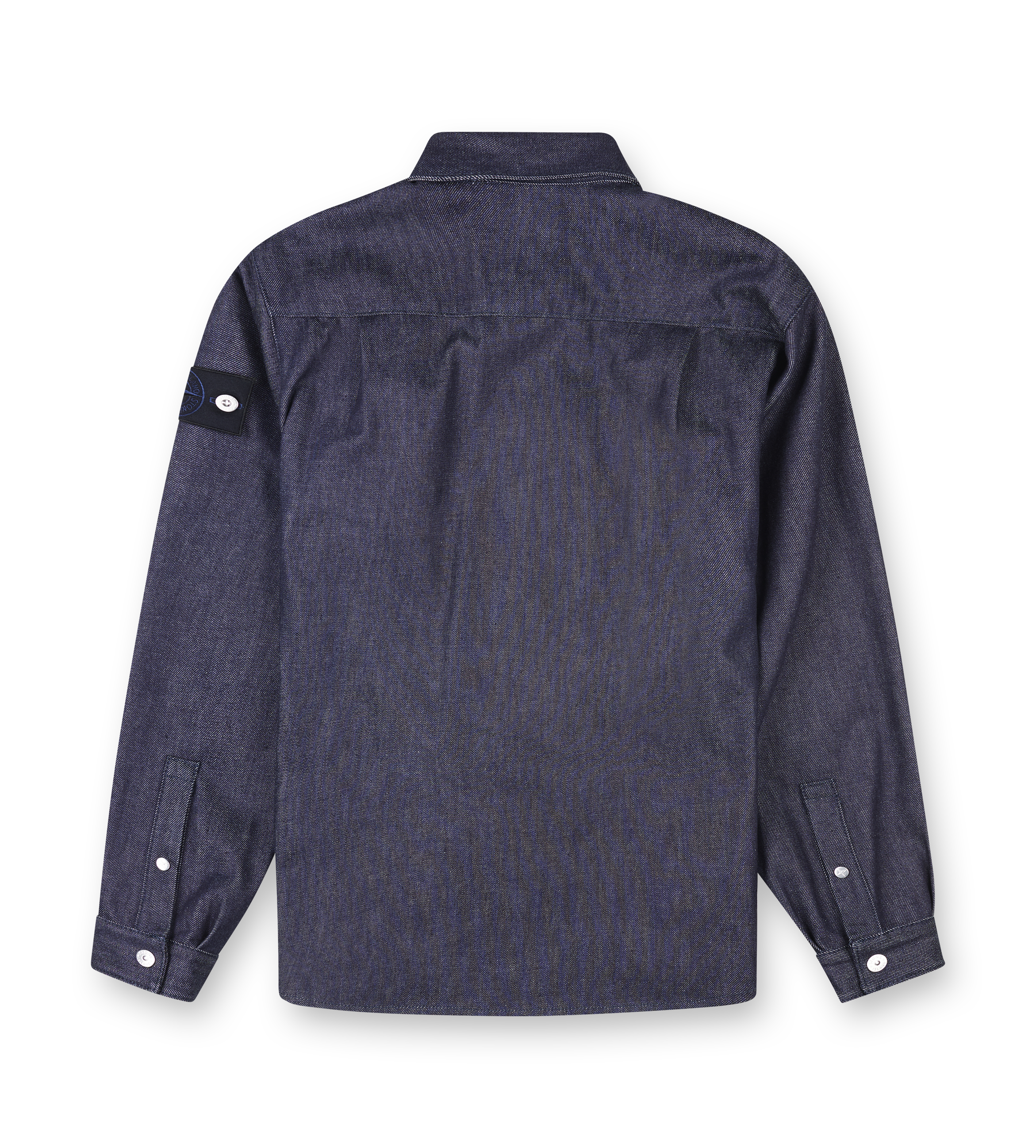 Stone Island Indigo Denim-Raw Overshirt in Blue Raw