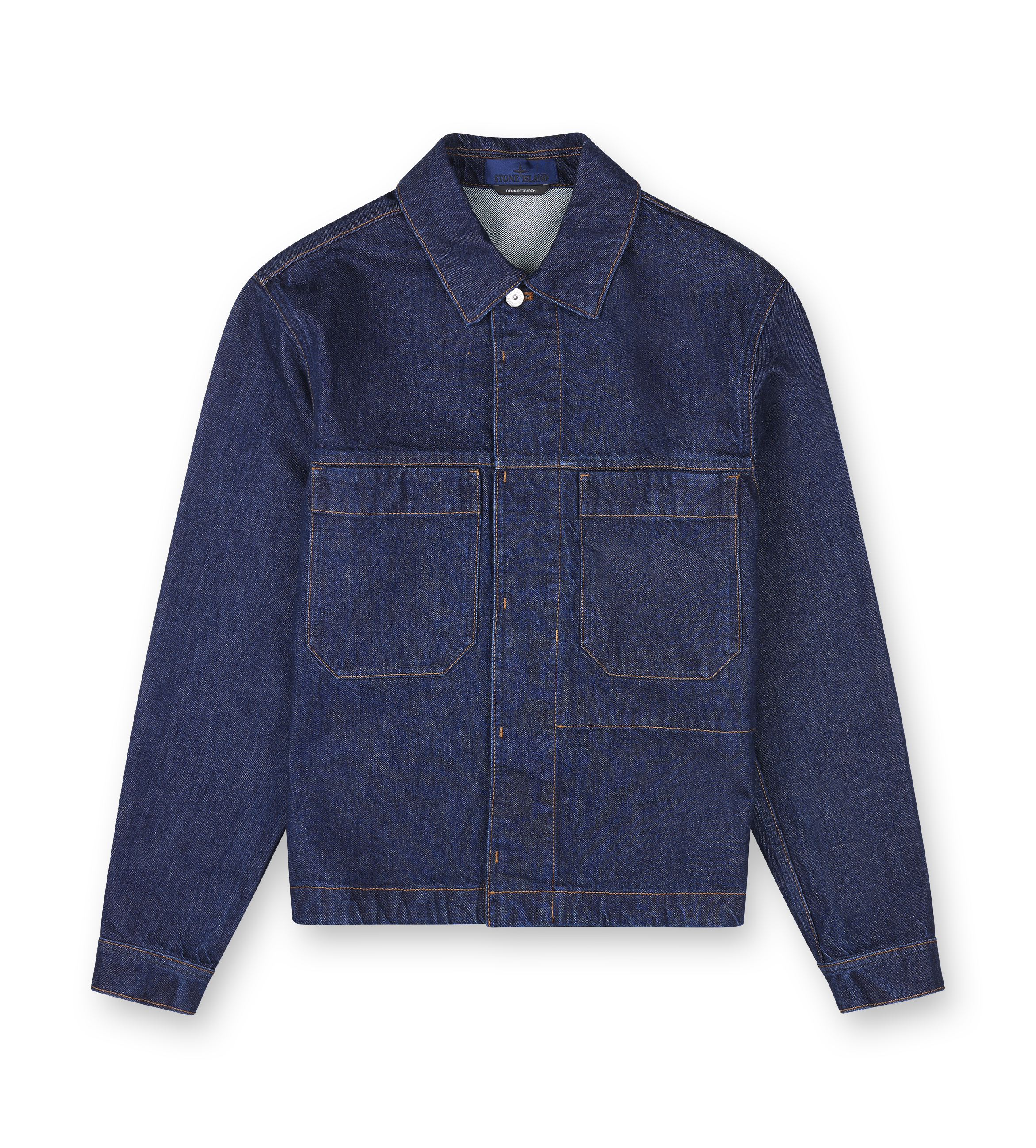 Stone Island Indigo Denim-Rinsed Coach Jacket in Blue Rinse