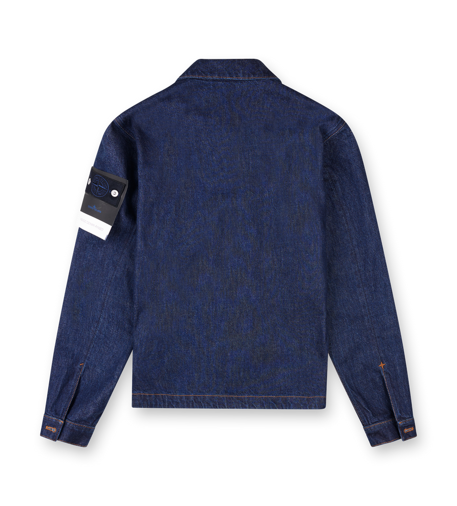 Stone Island Indigo Denim-Rinsed Coach Jacket in Blue Rinse