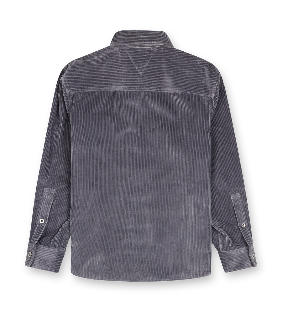 Bottega Veneta mat katoenen corduroy overhemd in dondergrijs