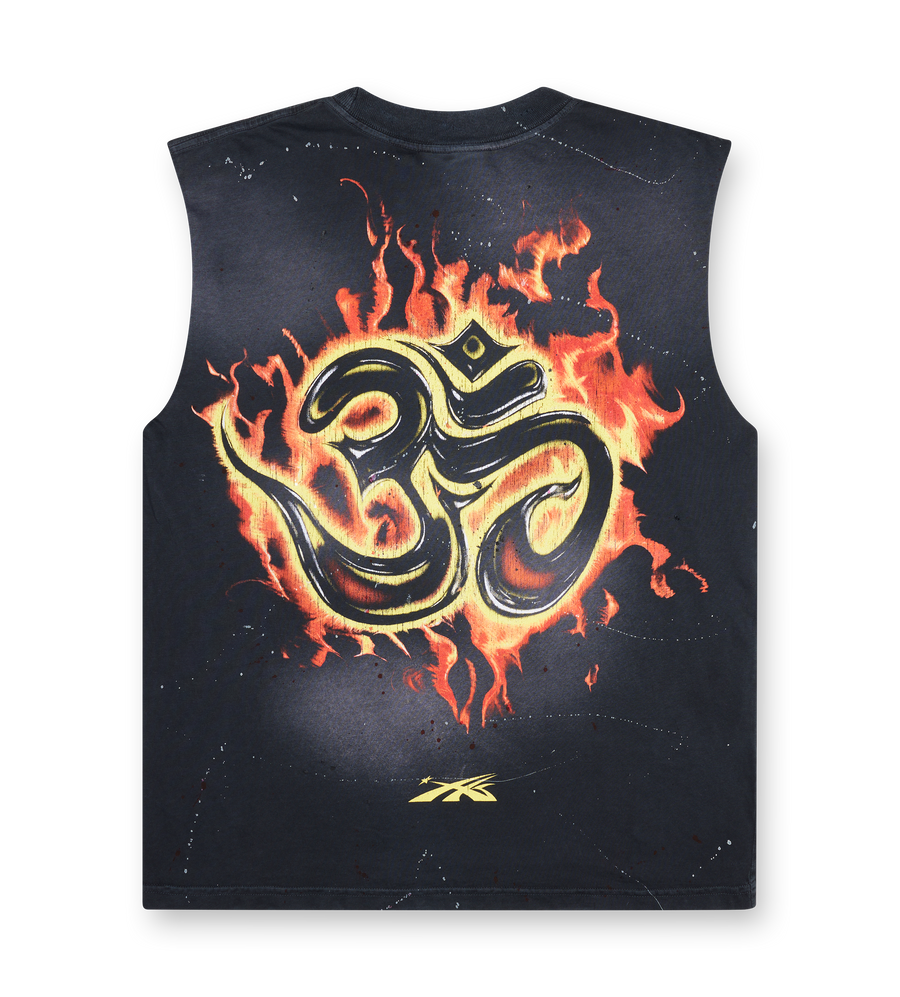 Inner Peace Skeleton Sleeveless Tee in Black