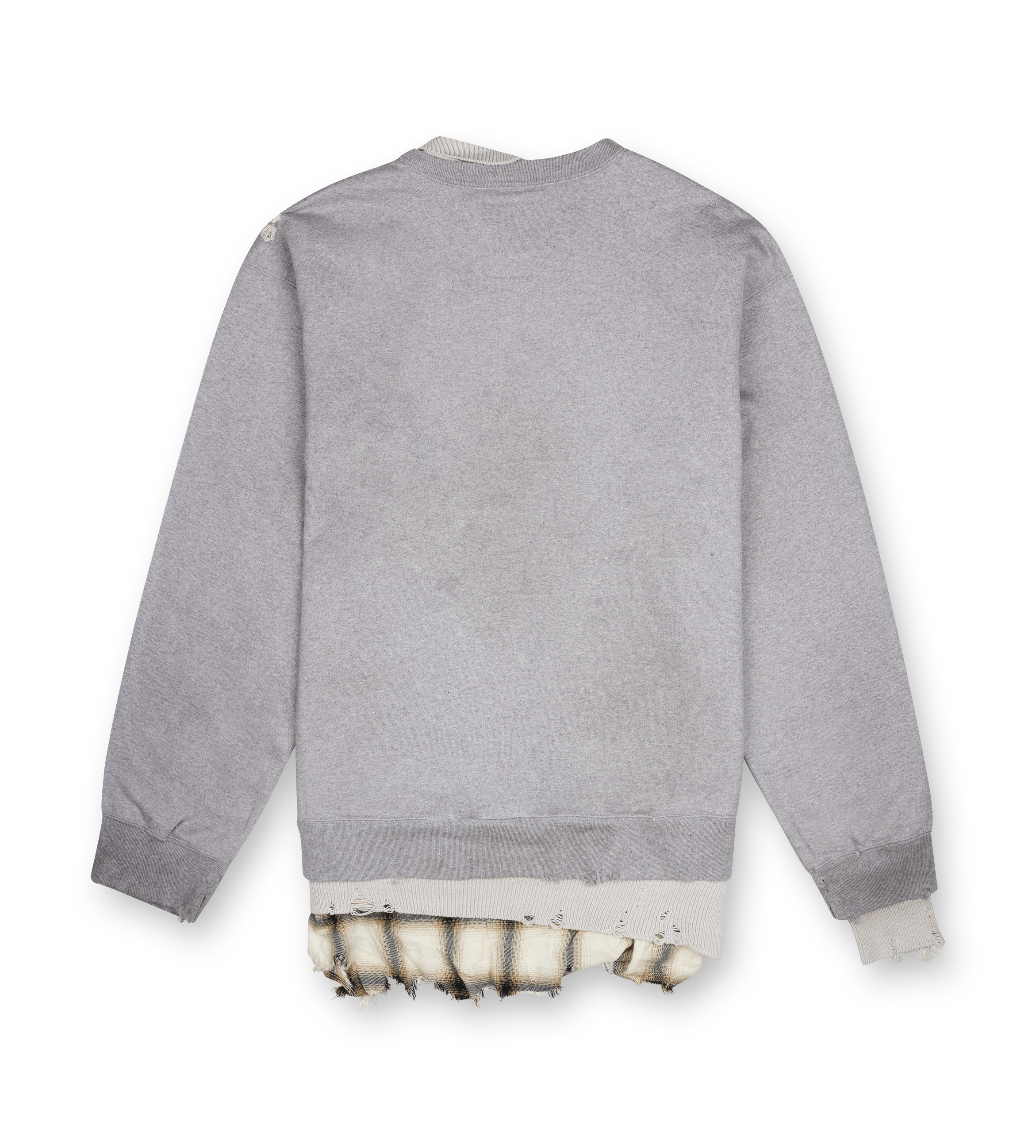 Maison Mihara Yasuhiro Layered Frayed Sweatshirt in Grey