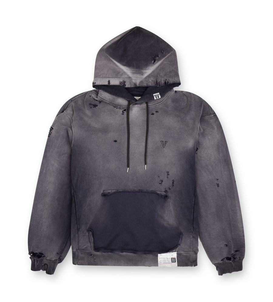 Maison Mihara Yasuhiro Sun Faded Like Hoodie in Black