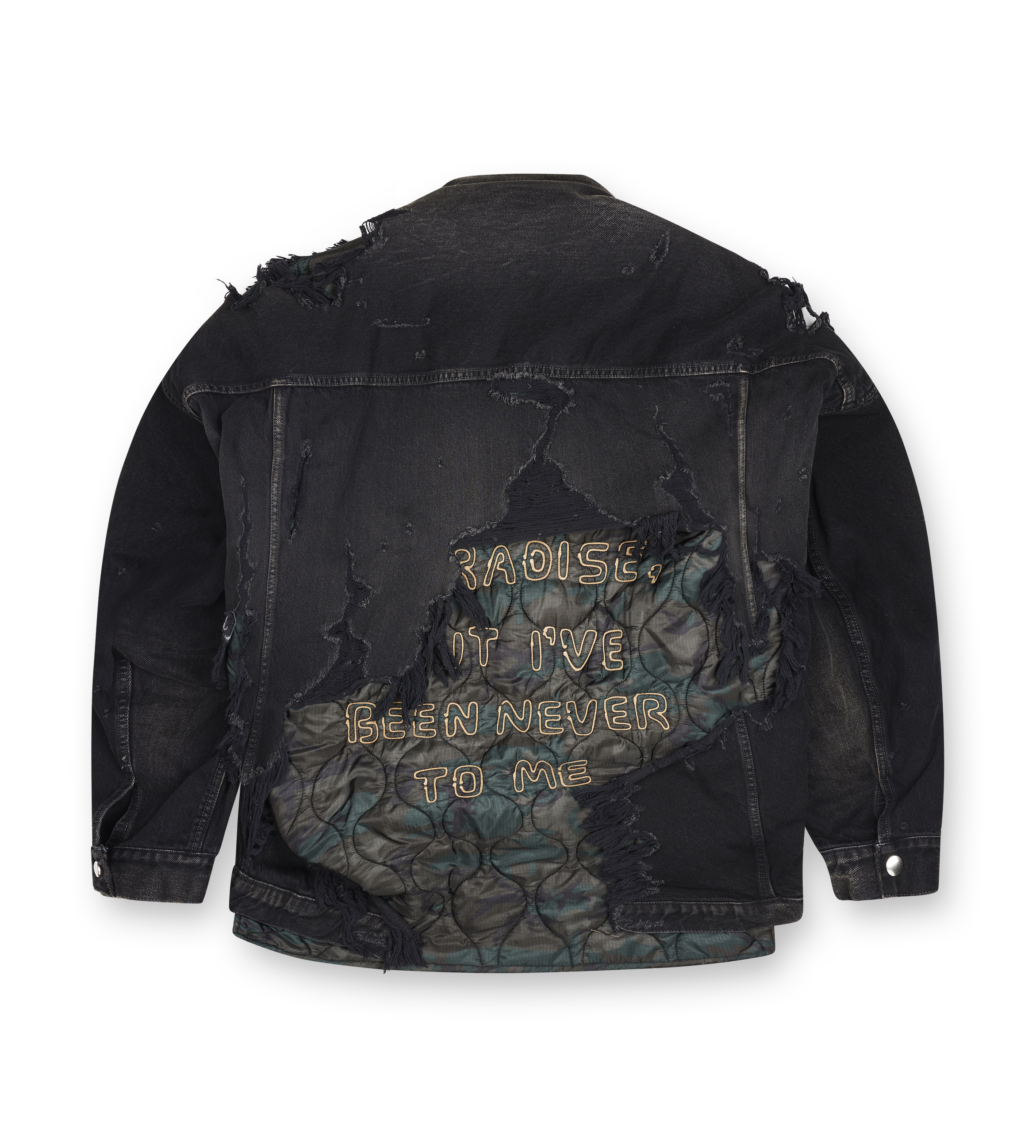 Maison Mihara Yasuhiro Military Layered Denim Jacket in Black