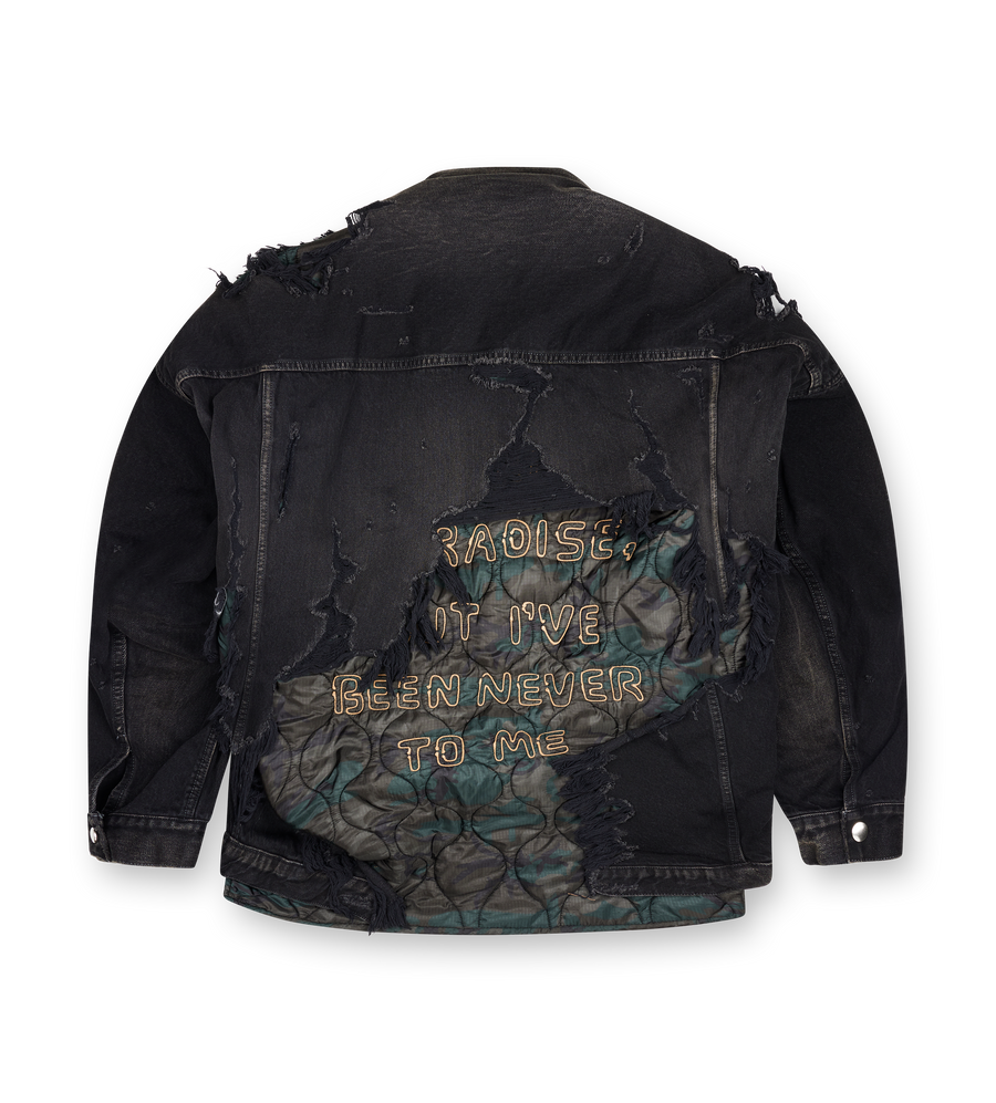 Maison Mihara Yasuhiro Military Layered Denim Jacket in Black