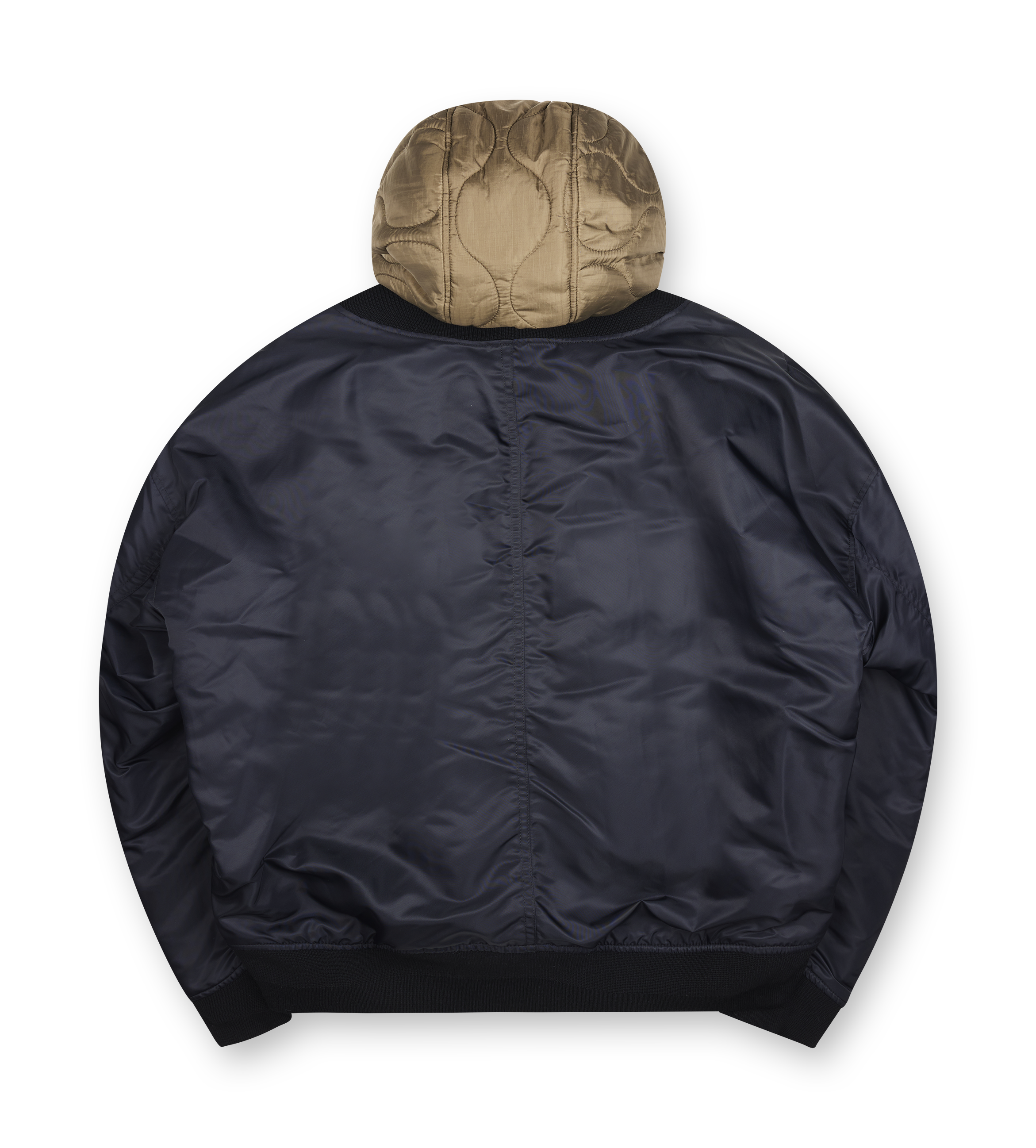 Maison Mihara Yasuhiro Extended Placket Hood Flight Jacket in Black