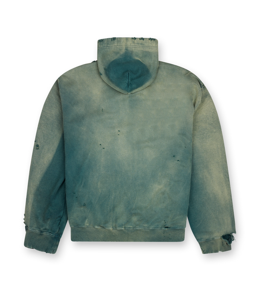 Maison Mihara Yasuhiro Sun Faded Like Zip-Up Hoodie in Black