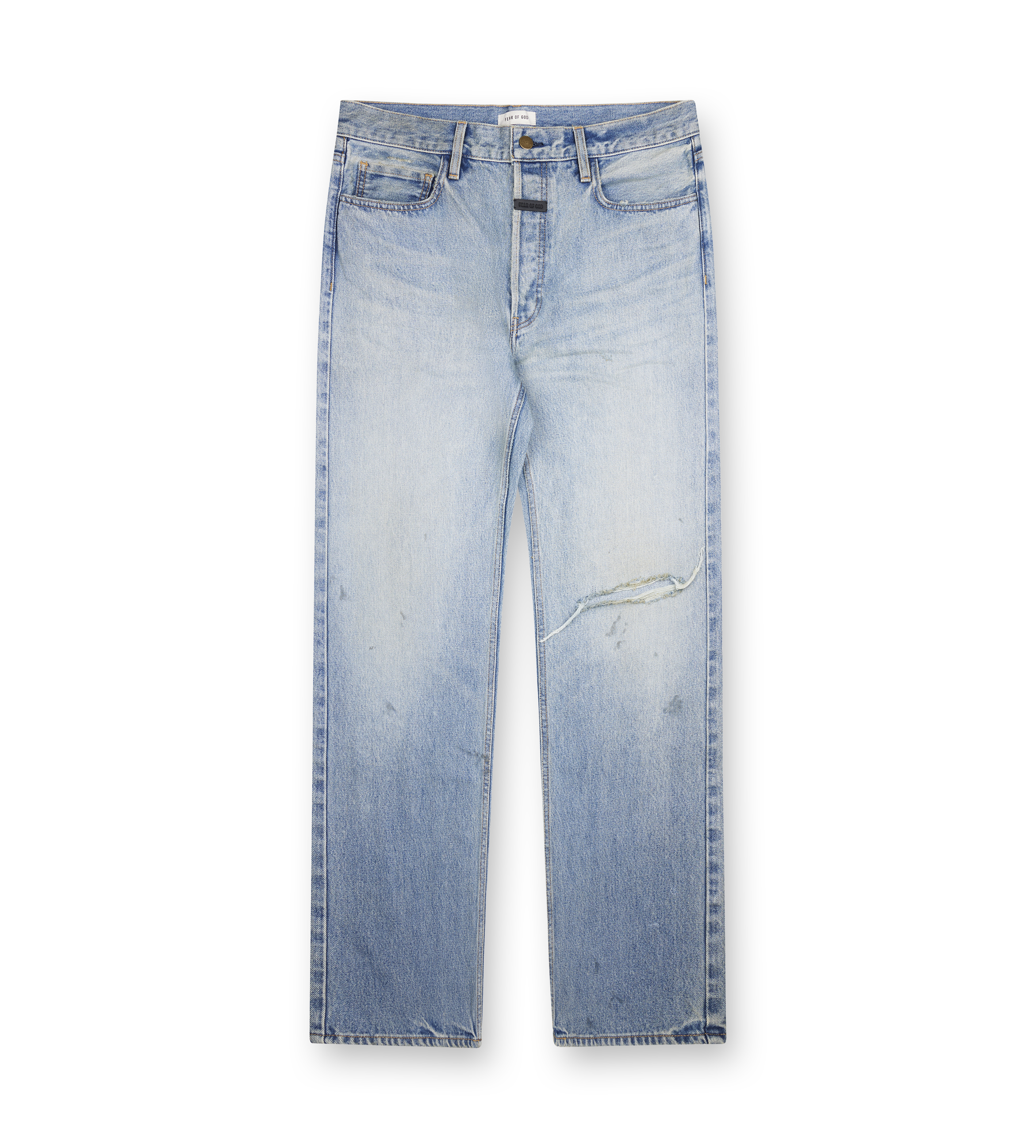 Fear of God Straight-Leg Jeans with Destroyed Finish
