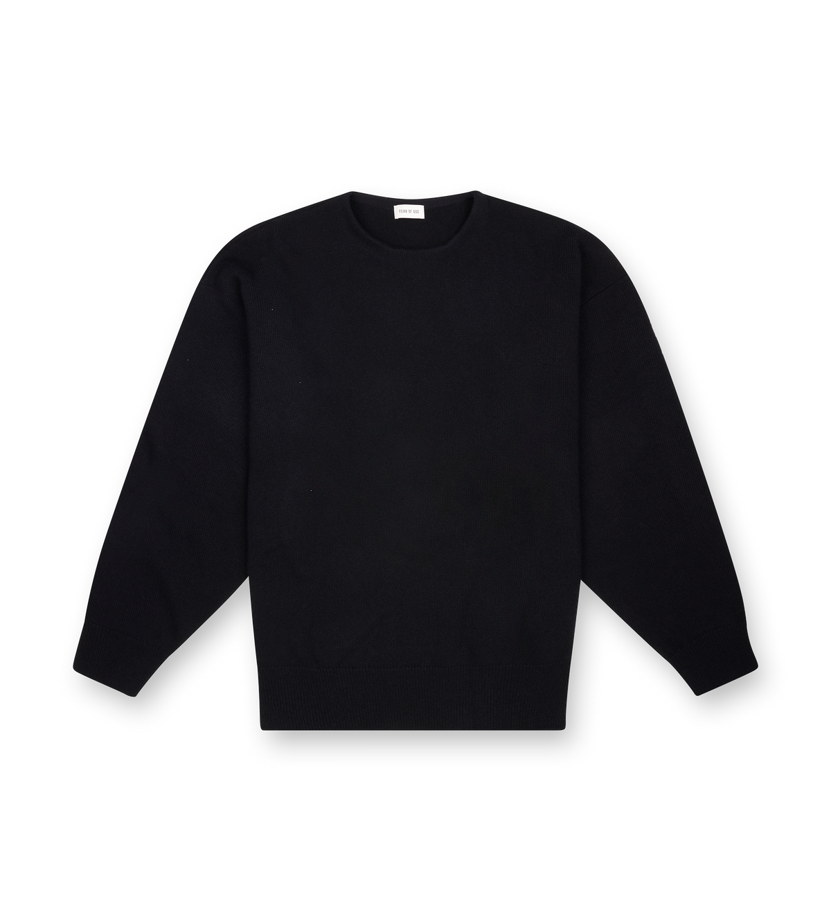 Waffle Crewneck Sweater in Black