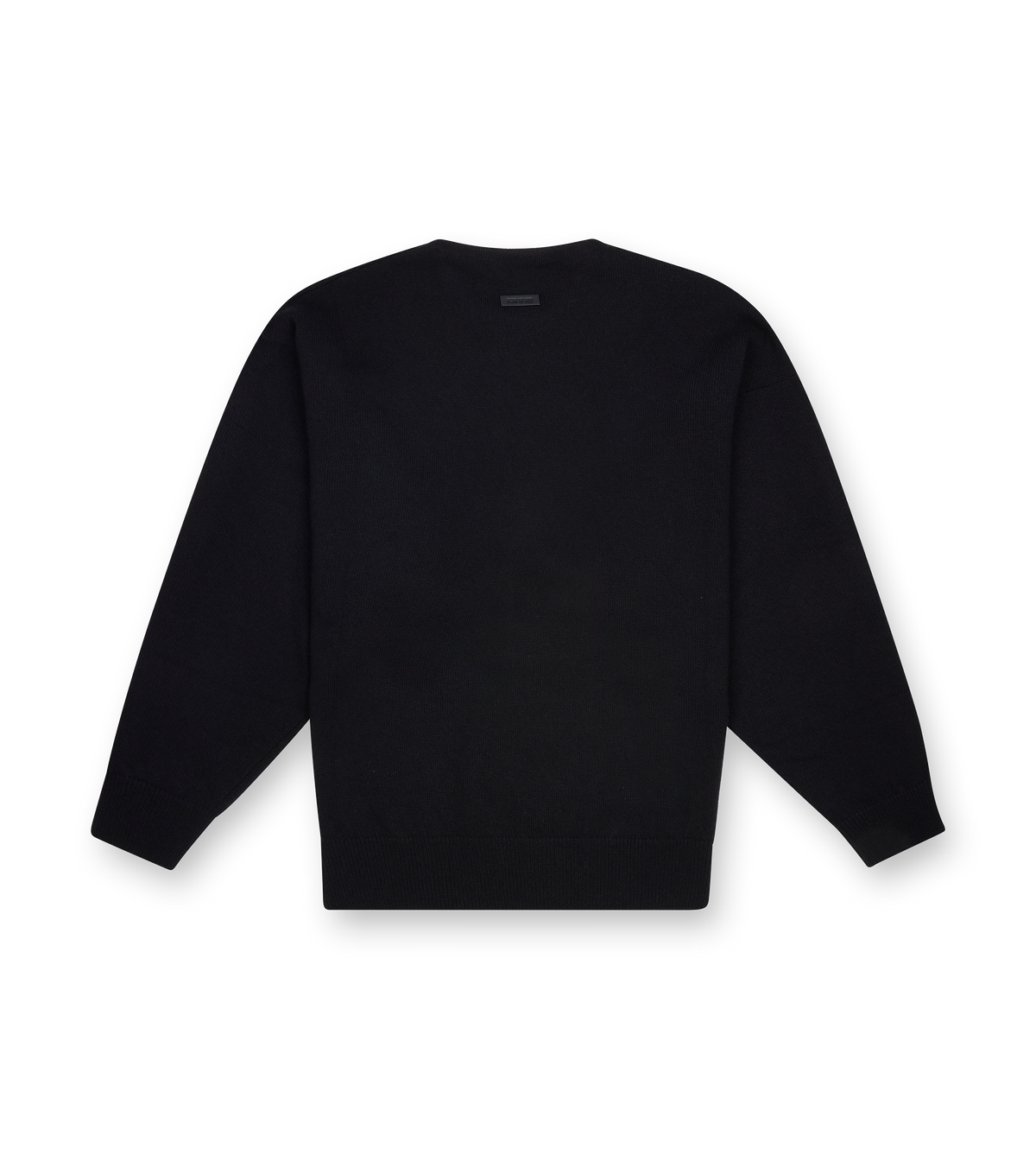 Waffle Crewneck Sweater in Black