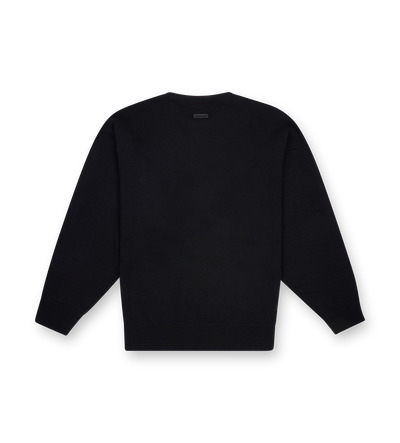 Waffle Crewneck Sweater in Black
