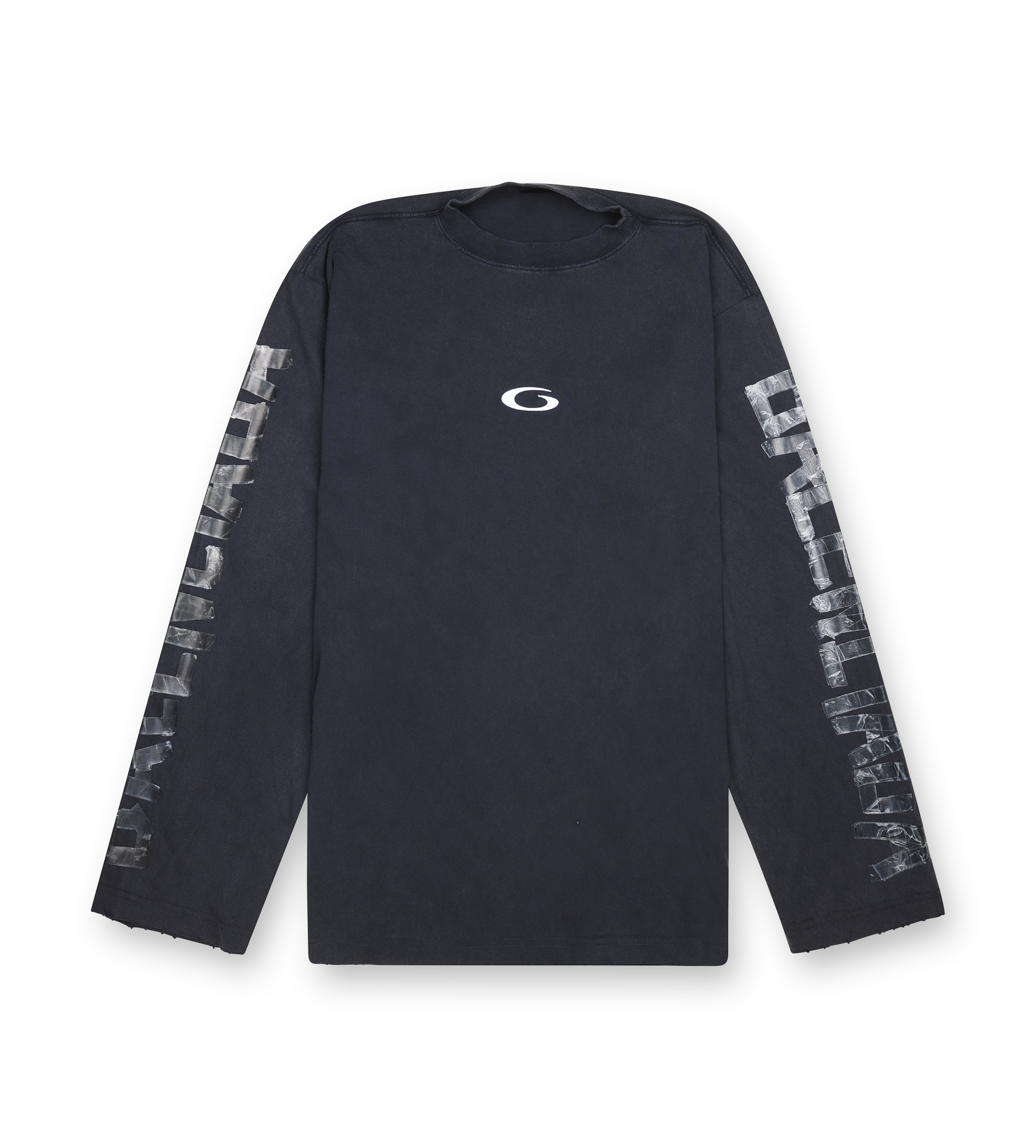 Balenciaga Transparent Tape Shifted Long Sleeve T-Shirt in Black