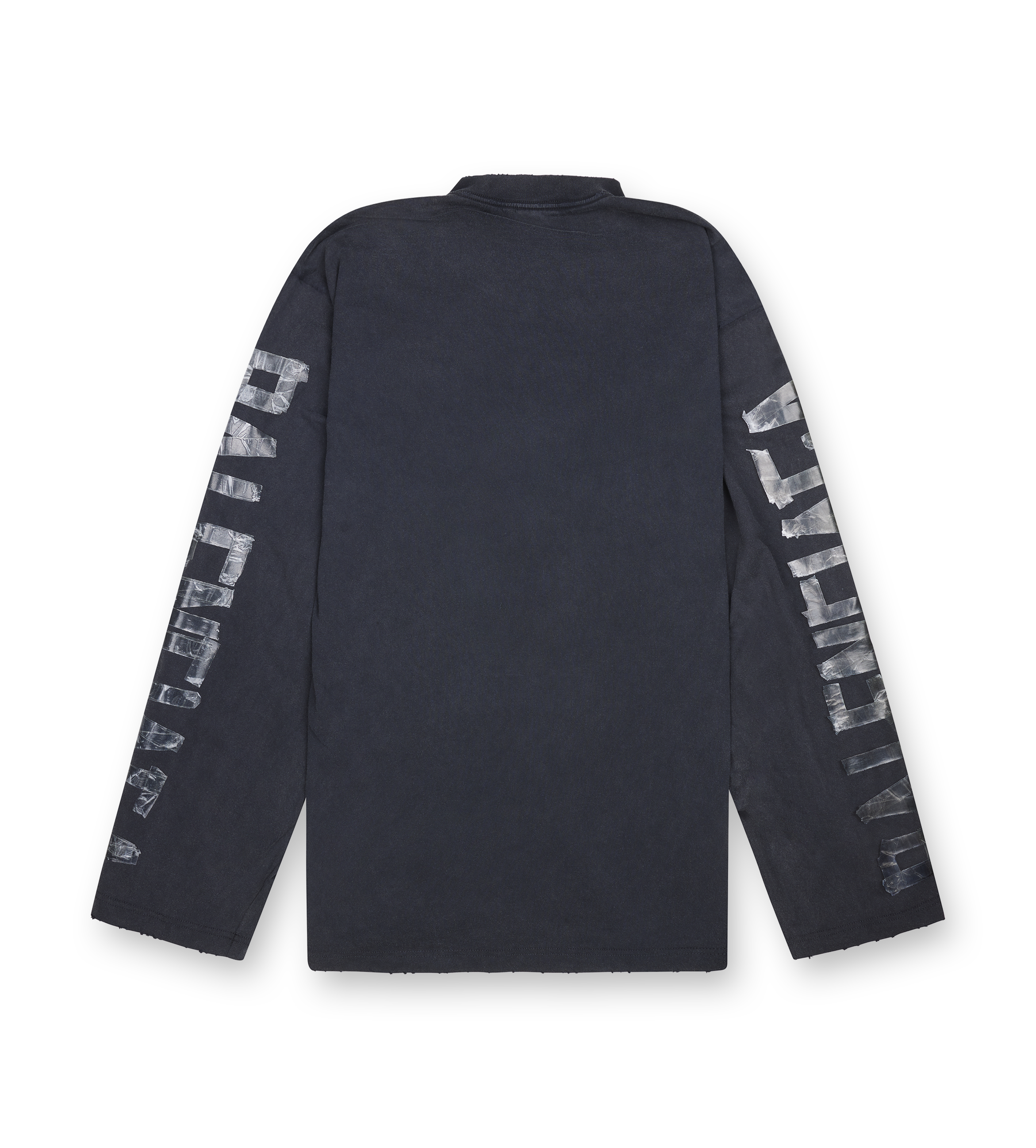 Balenciaga Transparent Tape Shifted Long Sleeve T-Shirt in Black