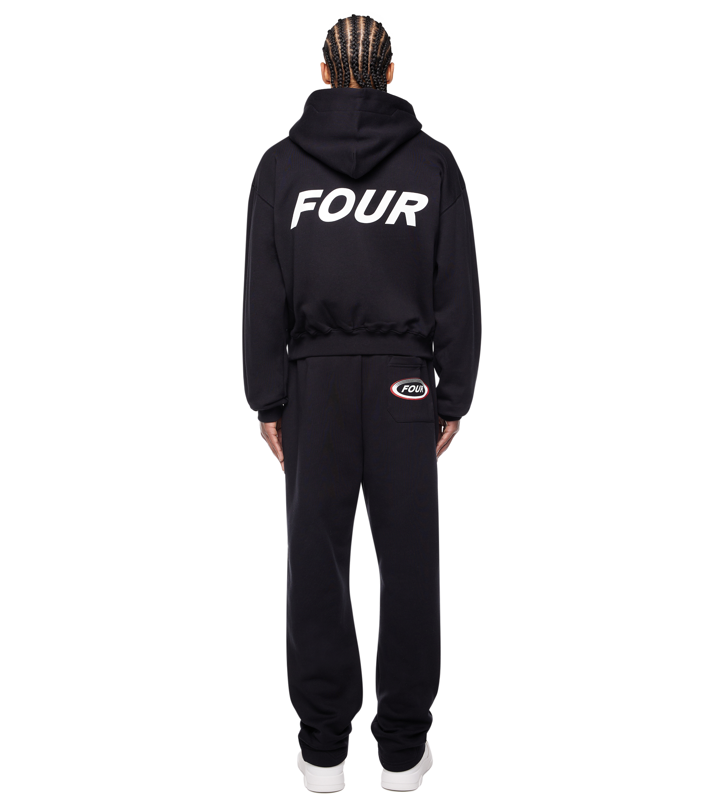 Reconstructed Circles Zip Up Hoodie Black