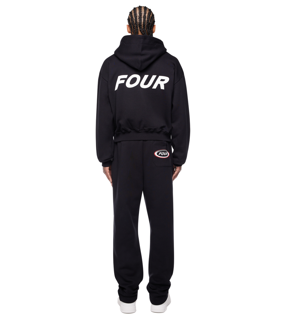 Reconstructed Circles Zip Up Hoodie Black