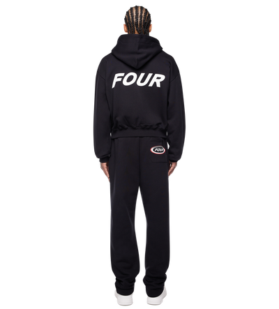 Reconstructed Circles Zip Up Hoodie Black