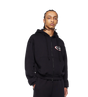 Reconstructed Circles Zip Up Hoodie Black