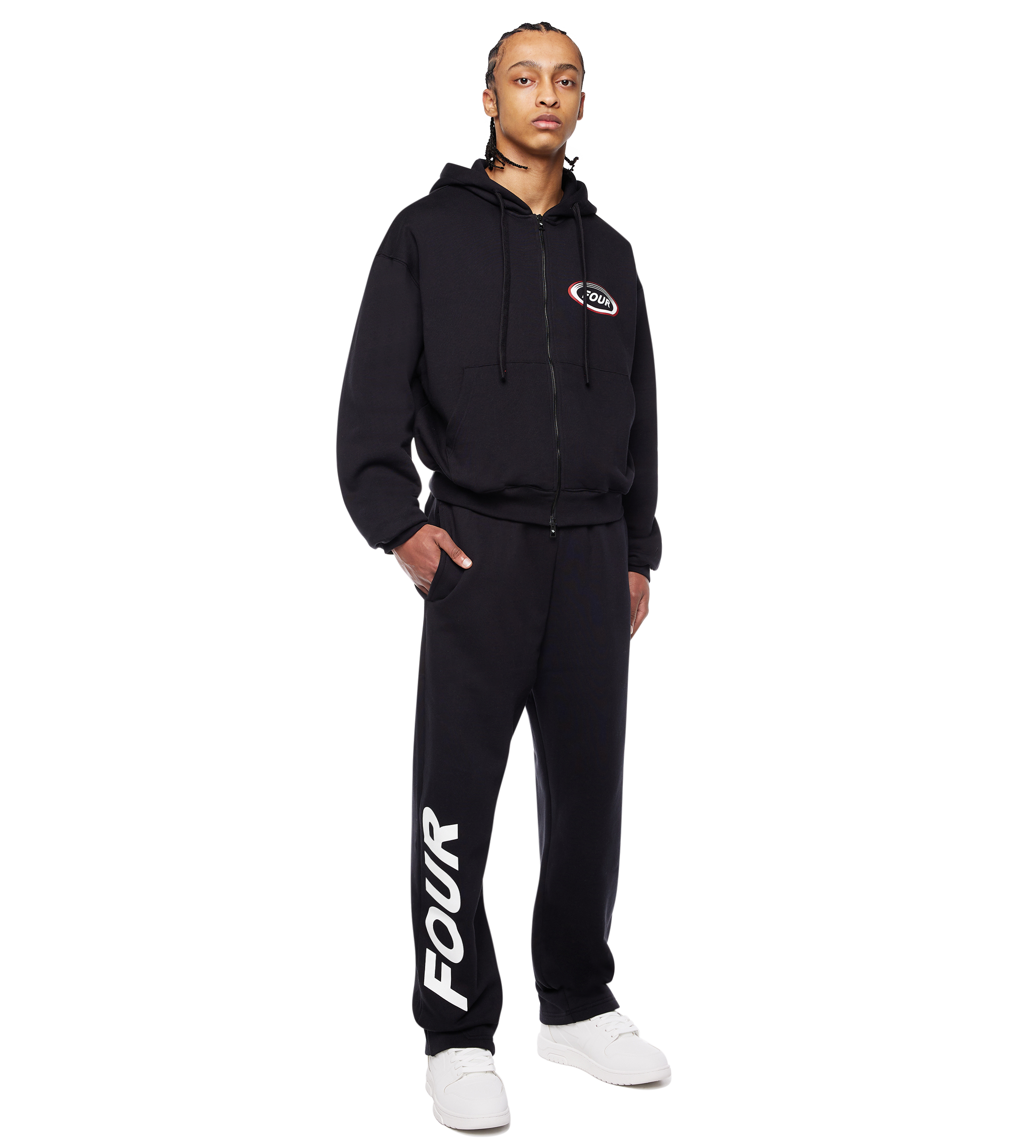 Reconstructed Circles Straight Leg Pants Black