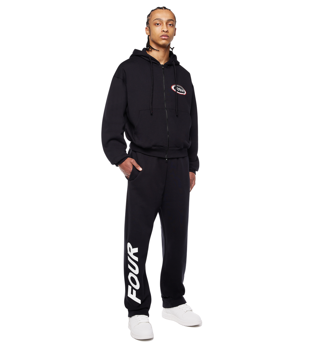 Reconstructed Circles Straight Leg Pants Black
