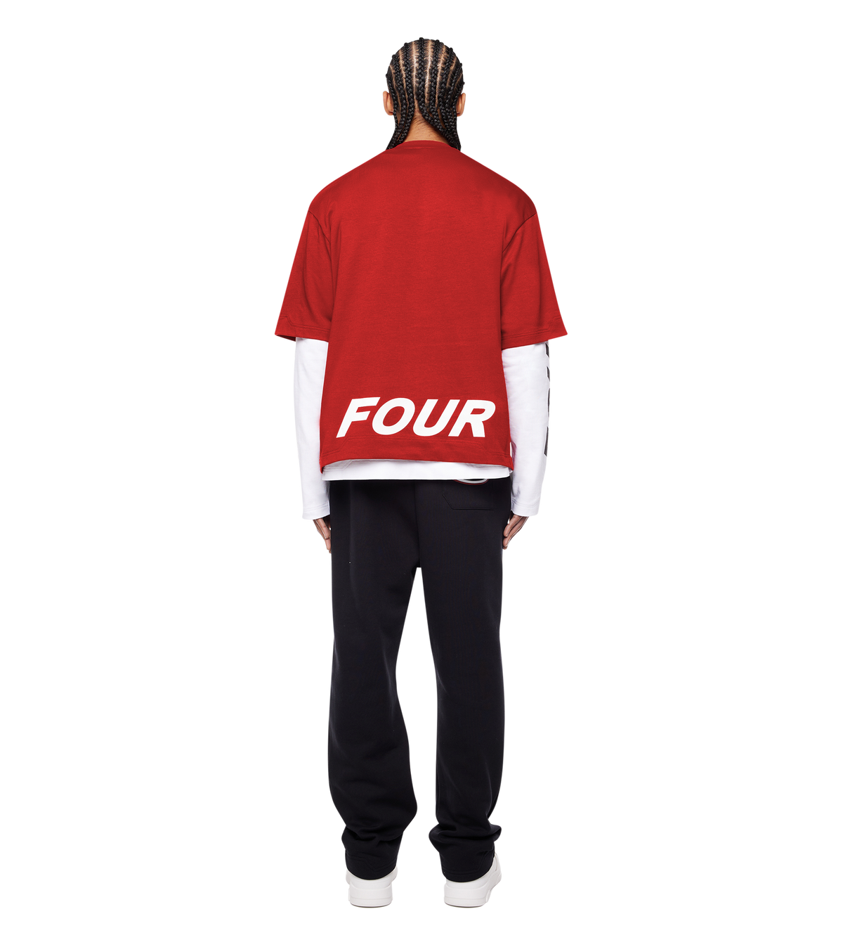 Reconstructed Circles Boxy T-shirt Savy Red