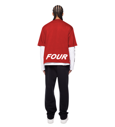 Reconstructed Circles Boxy T-shirt Savy Red