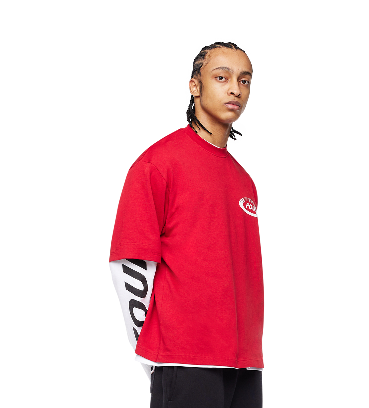 Reconstructed Circles Boxy T-shirt Savy Red