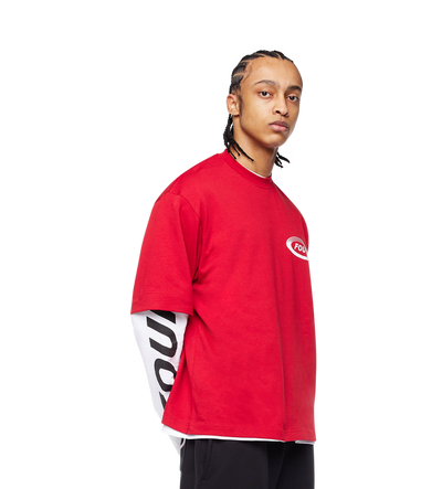 Reconstructed Circles Boxy T-shirt Savy Red