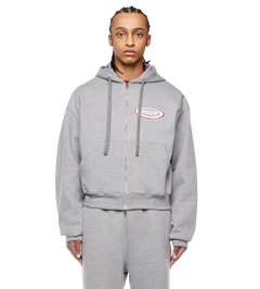 Reconstructed Circles Zip Up Hoodie Grey Melange