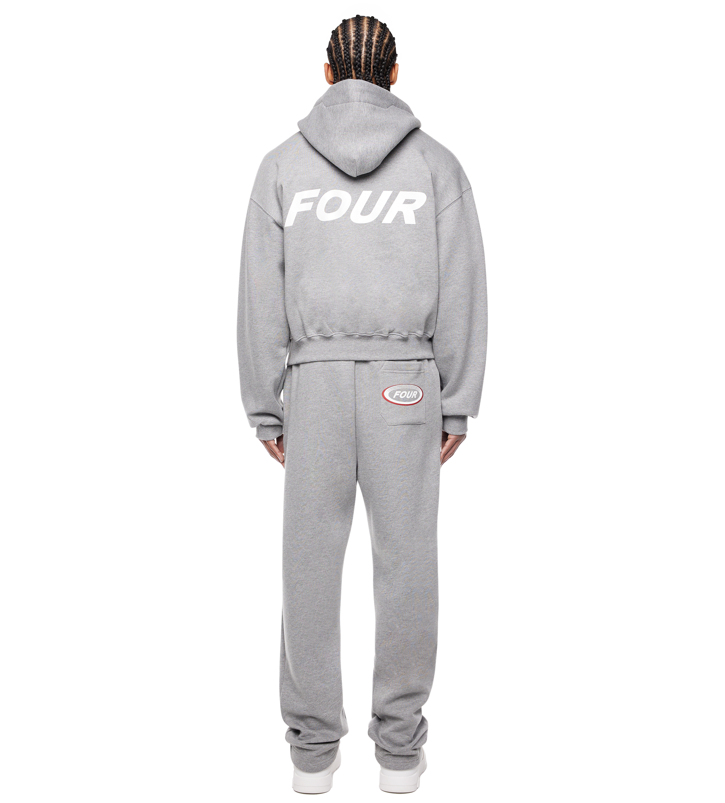 Reconstructed Circles Zip Up Hoodie Grey Melange