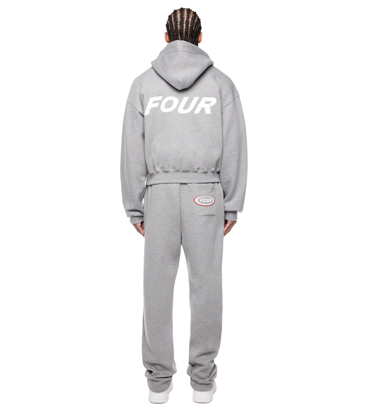 Reconstructed Circles Zip Up Hoodie Grey Melange