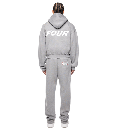 Reconstructed Circles Zip Up Hoodie Grey Melange