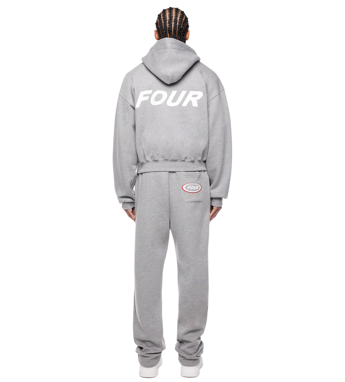 Reconstructed Circles Zip Up Hoodie Grey Melange