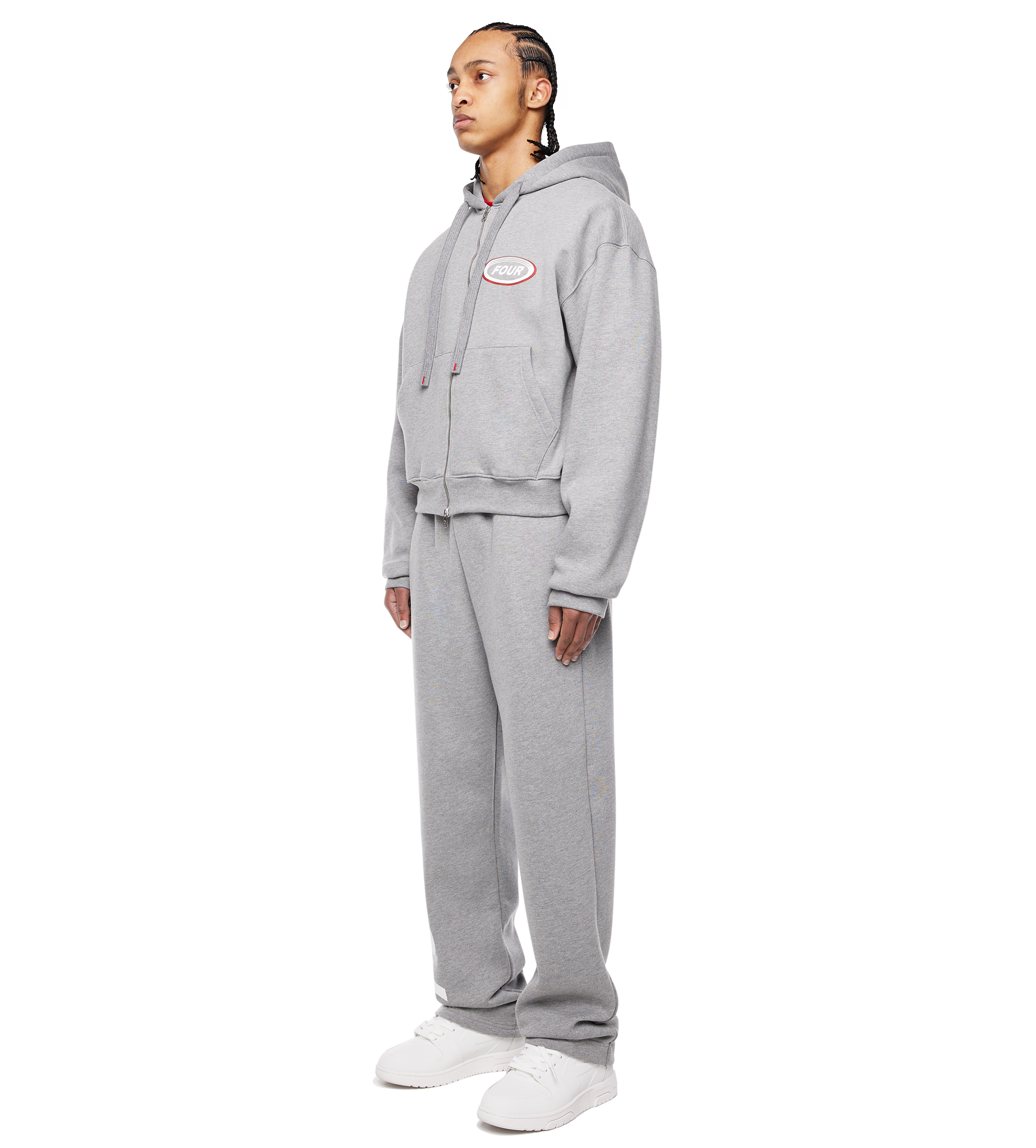 Reconstructed Circles Straight Leg Pants Grey Melange