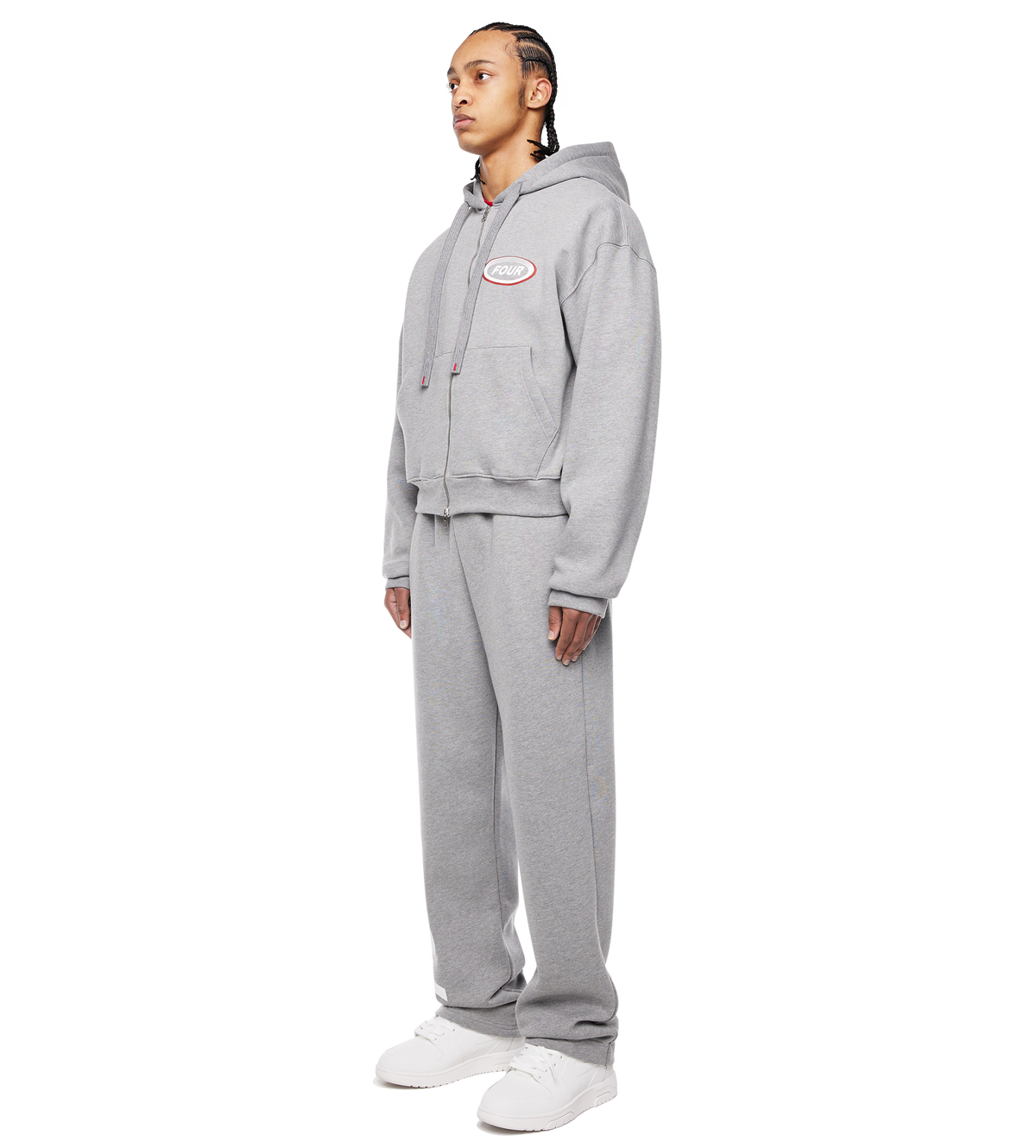 Reconstructed Circles Straight Leg Pants Grey Melange