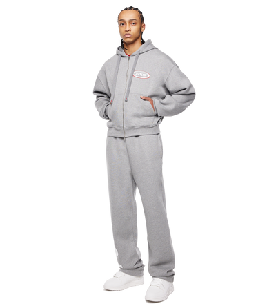 Reconstructed Circles Zip Up Hoodie Grey Melange
