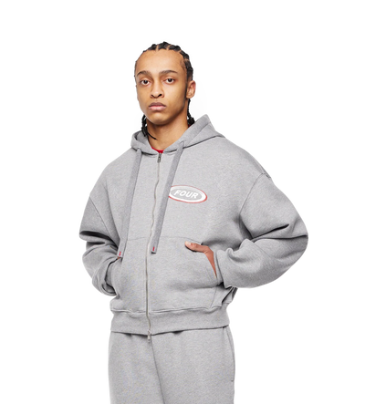 Reconstructed Circles Zip Up Hoodie Grey Melange