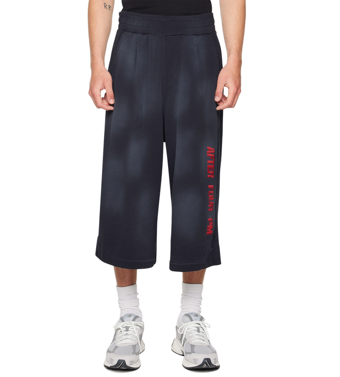 After 4PM Destroyed Wide Shorts Zwart