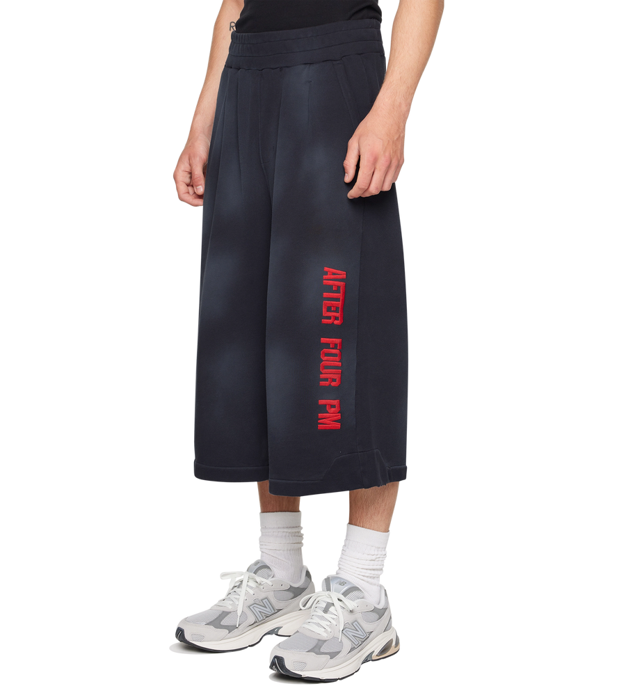 After 4PM Destroyed Wide Shorts Zwart