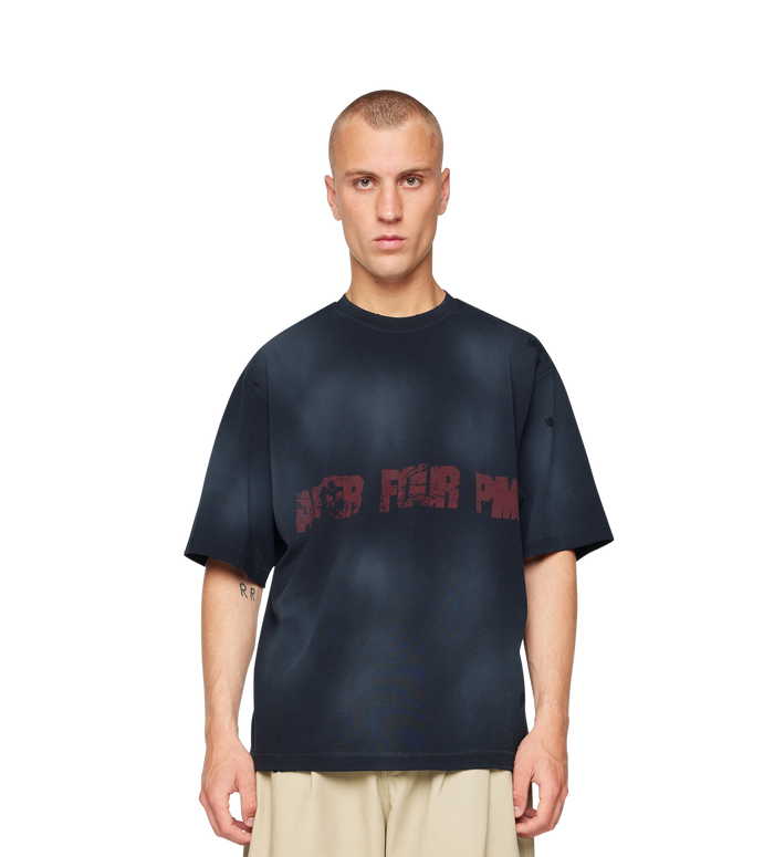 After 4PM Destroyed Boxy T-shirt Washed Black