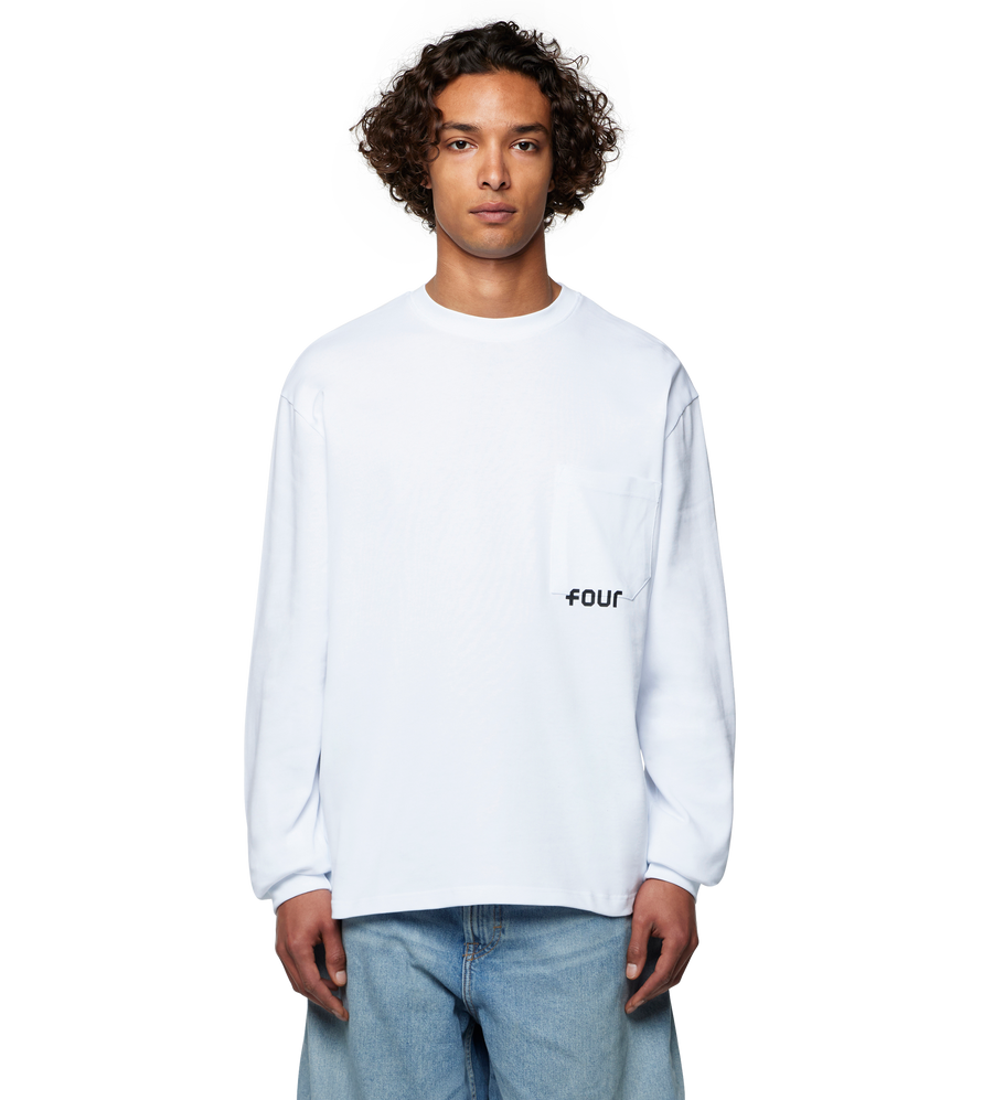Logo Long Sleeve Pocket T-shirt - White