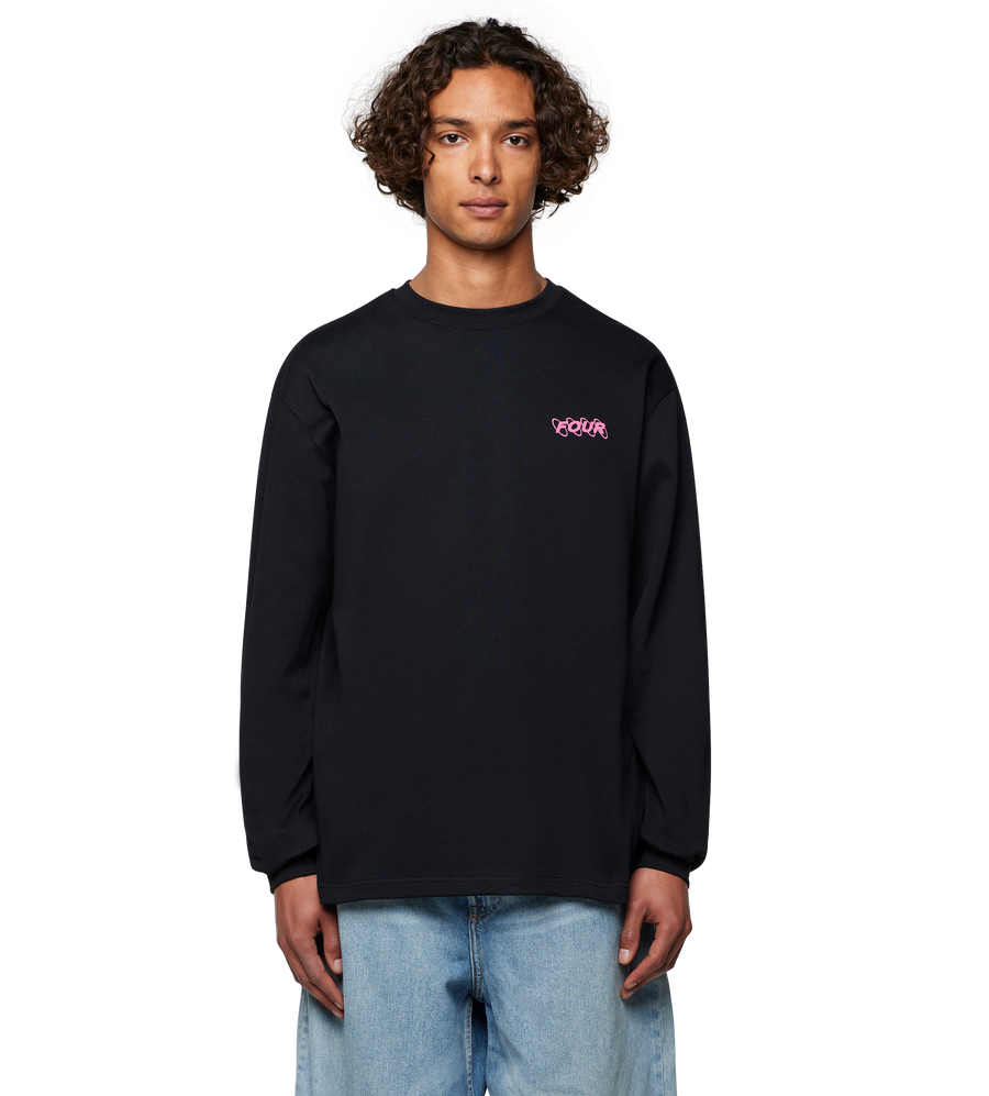 Circles Longsleeve T-shirt Black/ Pink