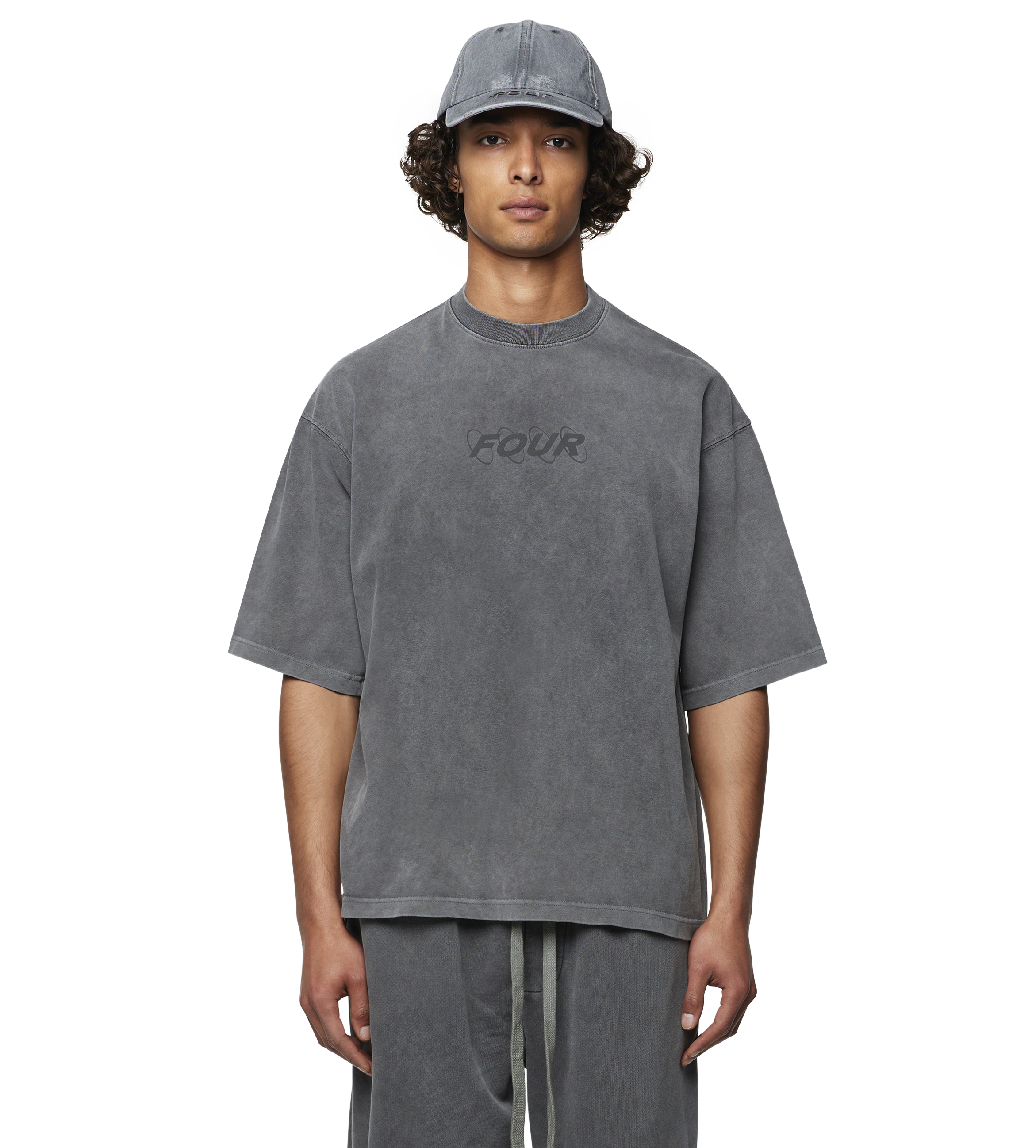 Circles T-shirt Washed Mockingbird Grey