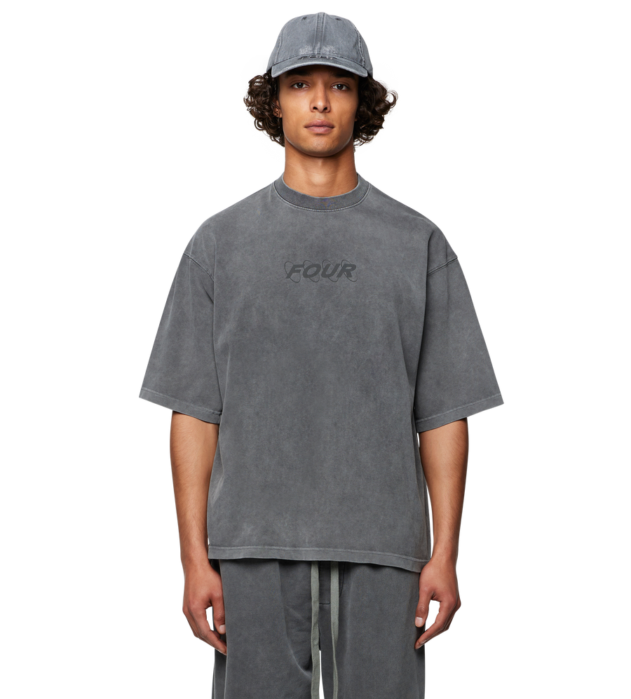 Circles T-shirt Washed Mockingbird Grey