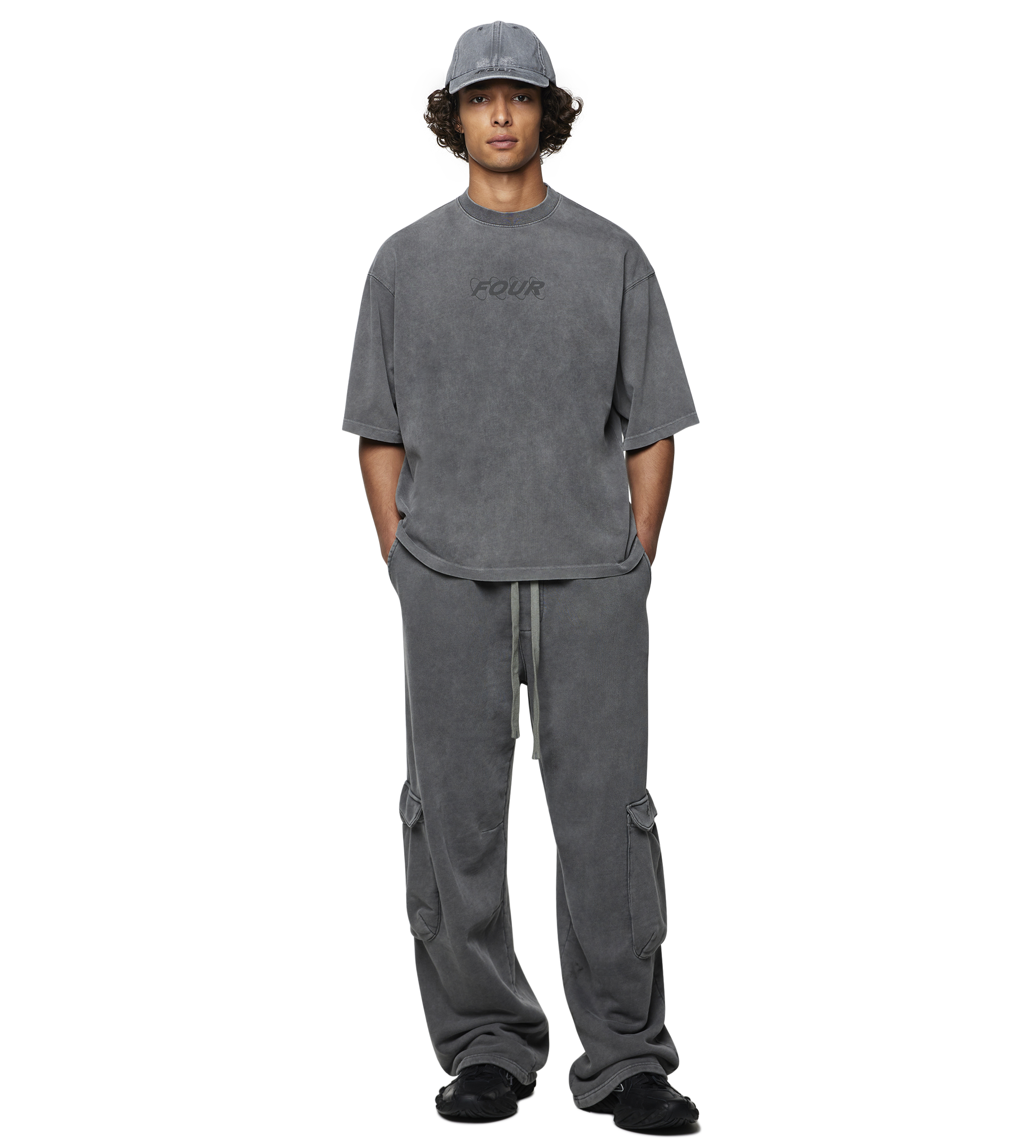 Circles T-shirt Washed Mockingbird Grey