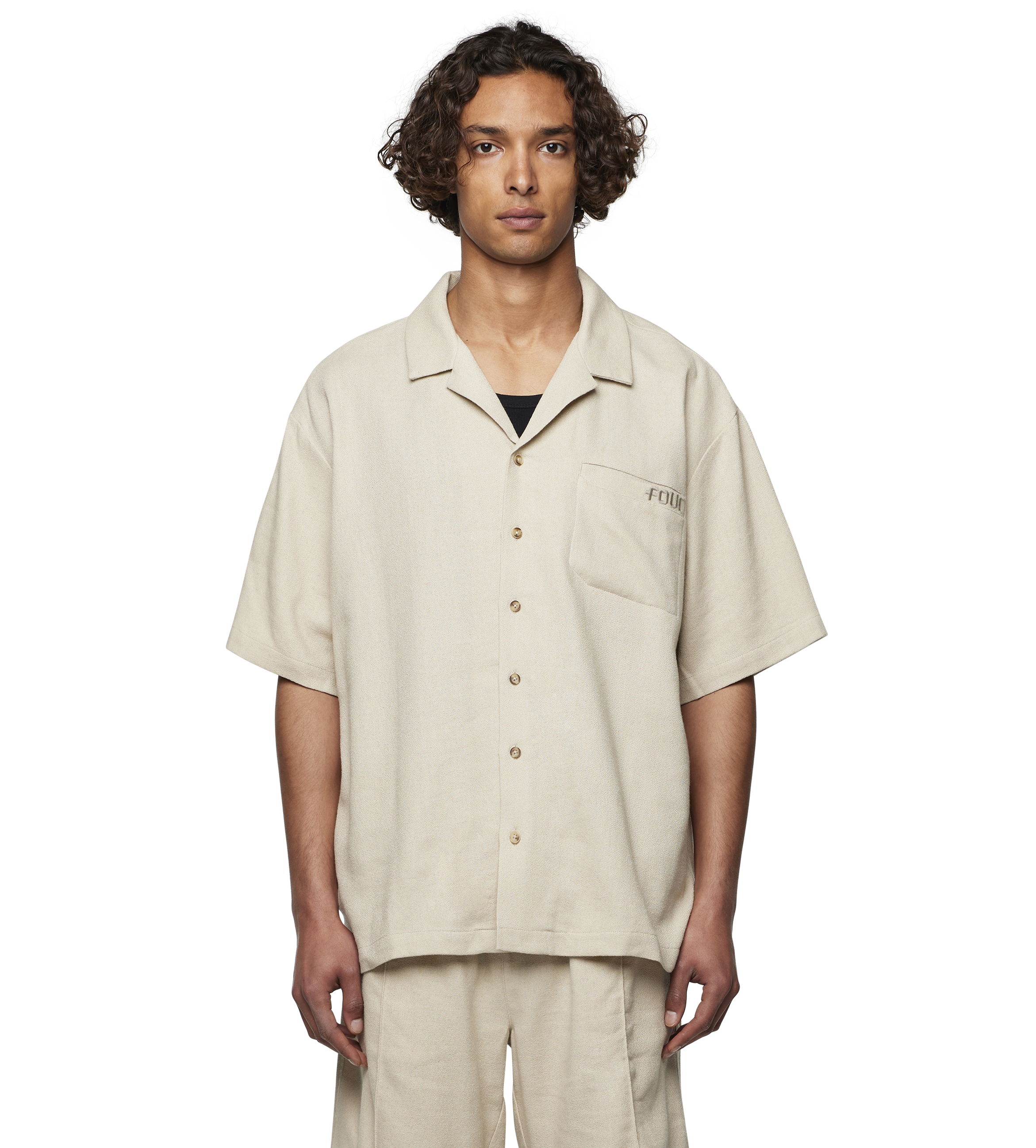 Logo Bowling Shirt Sand Beige