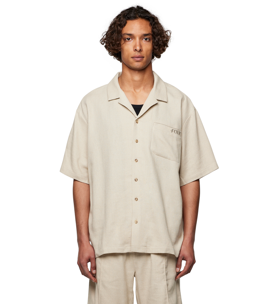 Logo Bowling Shirt Sand Beige