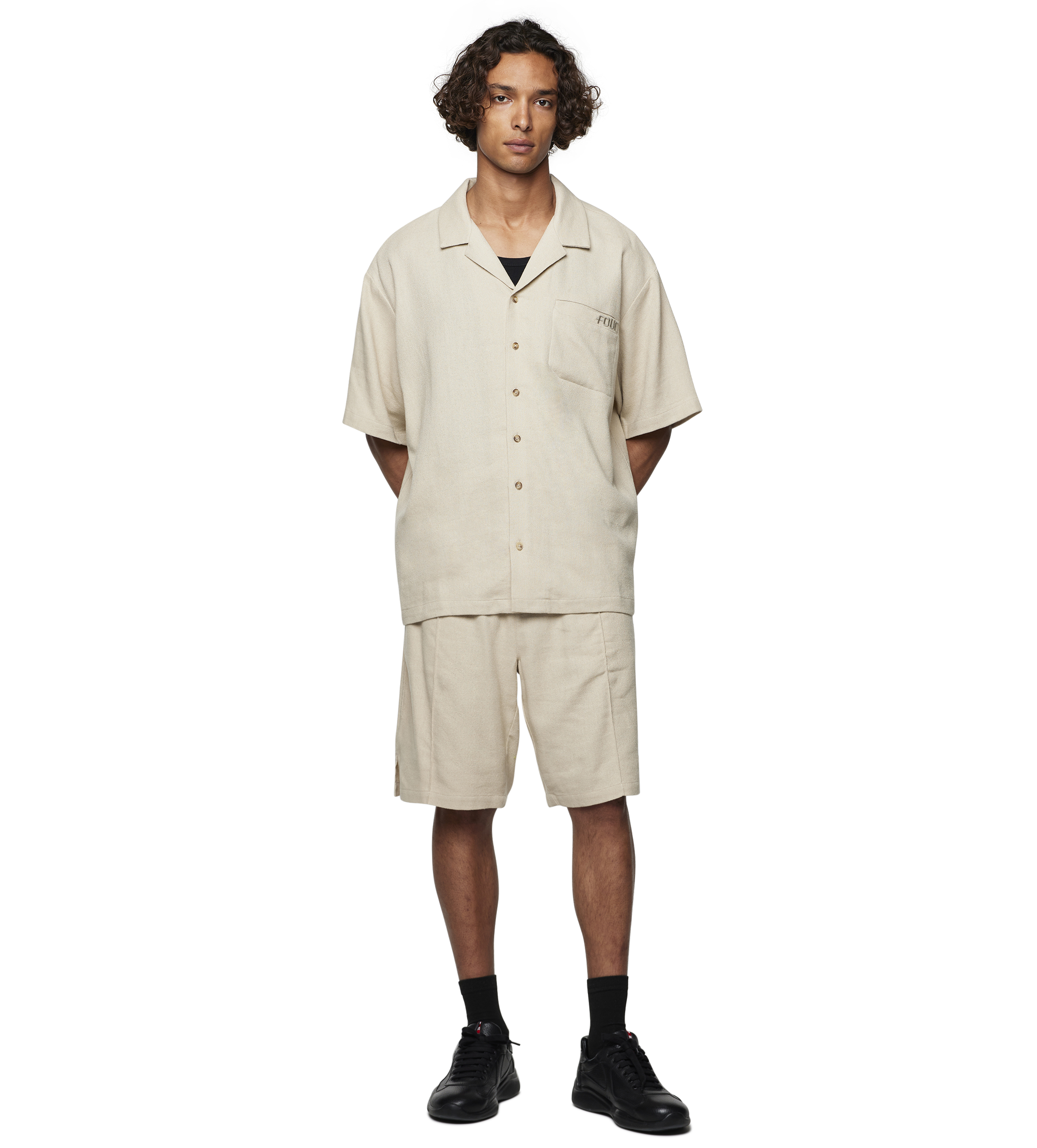 Logo Bowling Shirt Sand Beige